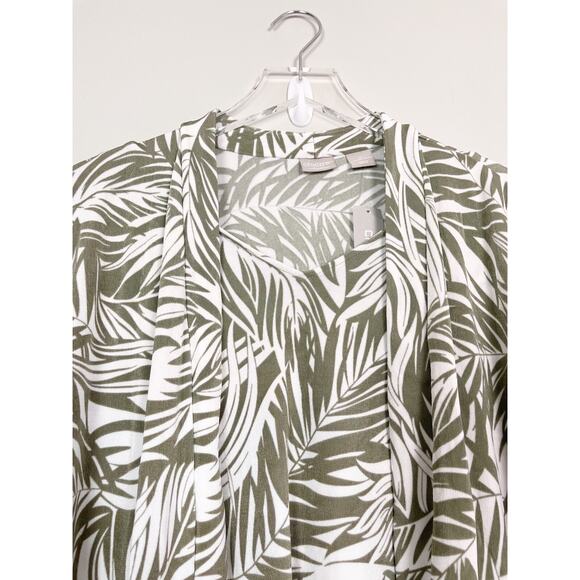 NWT Chicos Travelers Set Green Leaf Print White Printed Set Size 2X XXL 4 - Picture 11 of 12